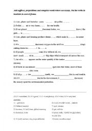 English Worksheet: Dictation on Environmental Vocabulary + Conditionals 1, 2