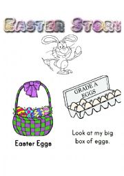 Easter easy reading with coloring story.