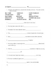 English Worksheet: Hunchback of Notre Dame Quiz ( movie)