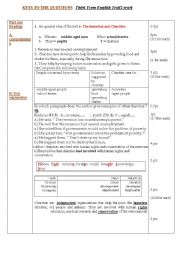 English Worksheet: types of pollution reading key of the test