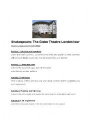 English Worksheet: The globe Theater London Tour