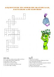 English Worksheet: Adjective crossword