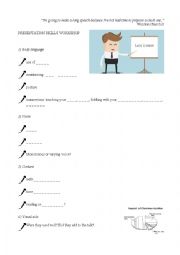 English Worksheet: Presentation skills workshop