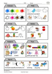 English Worksheet: favourites Part 2