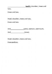 English Worksheet: Song- Parts of the body