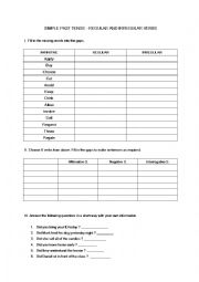 English Worksheet: Simple Past Tense worksheet