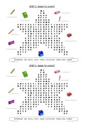 English Worksheet: classroom objects