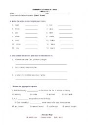 English Worksheet: Simple Past Test