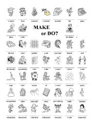 English Worksheet: Make or Do? (collocations)