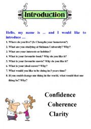 English Worksheet: Student introductions