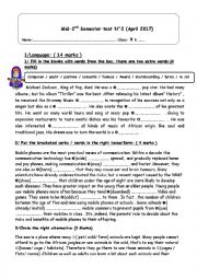 English Worksheet: mid 2nd semester test n 2