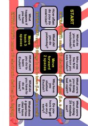 English Worksheet: A2 board game