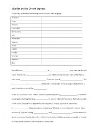 English Worksheet: Murder on the Orient Express