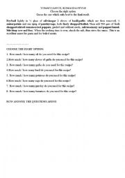 English Worksheet: ITALIAN RECIPE ACTIVITIES + KEY