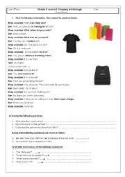 English Worksheet: Module 4 Lesson 5 Shopping in Edinburgh (third hour)