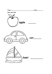 English Worksheet: a b c