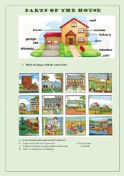 English Worksheet: Parts of the house