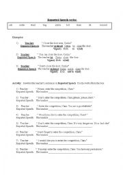 English Worksheet: Reported Speech