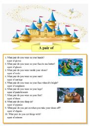 English Worksheet: A pair of 