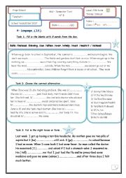 English Worksheet: Mid-Semester Test n3  7th form