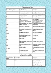 English Worksheet: prepositions of time , movement and others