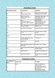 English Worksheet: prepositions of time , movement and others