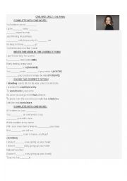 English Worksheet: ONE AND ONLY - ADELE