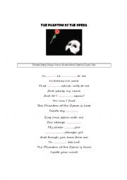 English Worksheet: Song: The Phantom of the Opera