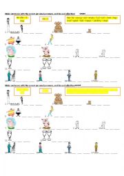 English Worksheet: pers- pron-adj-be