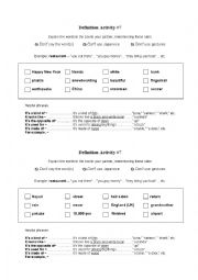 English Worksheet: Vocabulary activity #7