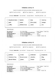 English Worksheet: Vocabulary activity #8