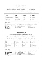 English Worksheet: Vocabulary activity #9