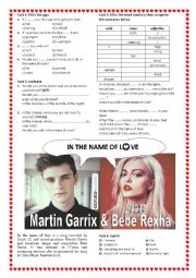 English Worksheet: Martin Garrix & Bebe Rexha - In the name of love