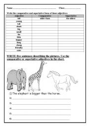 English worksheet: Comparatives