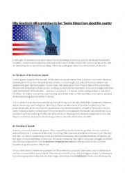 English Worksheet: Reasons for living in the USA