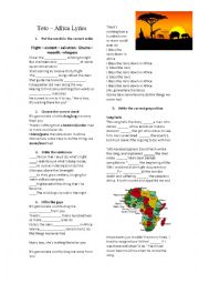 English Worksheet: AFRICA - TOTO