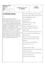 English Worksheet: Mid semester test N2 April 9th formers