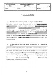 English Worksheet: test be careful whats the matter