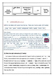 English Worksheet: Mid Semester 2 test N2 for 8th Forms