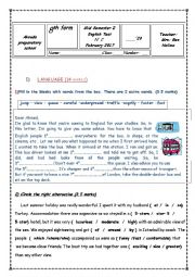 Mid Semester 2 test N2 for 8th Forms