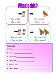 English Worksheet: This That These Those: Questions and Answers