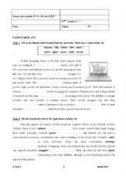 English Worksheet: 9 Form Test 2 Semester 2 