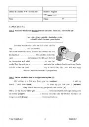 English Worksheet: 7 Form Test 2 Semester 2