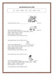 English Worksheet: OLD MACDONALD HAD A FARM