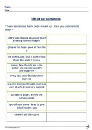 English Worksheet: writing