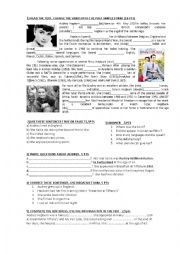 English Worksheet: PAST - BIOGRAPHY