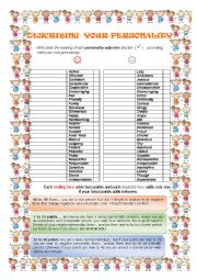 English Worksheet: Personality adjectives