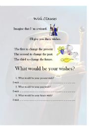 English Worksheet: Wish Clauses - Oral Activity