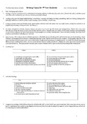 English Worksheet: Writing Topics for Tunisian Bac students