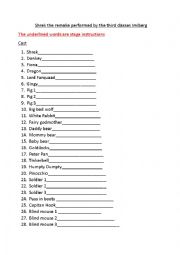 English Worksheet: Shrek the play